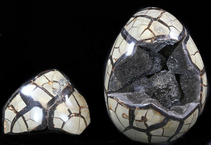 Septarian Dragon Egg Geode With Removable Section #34694